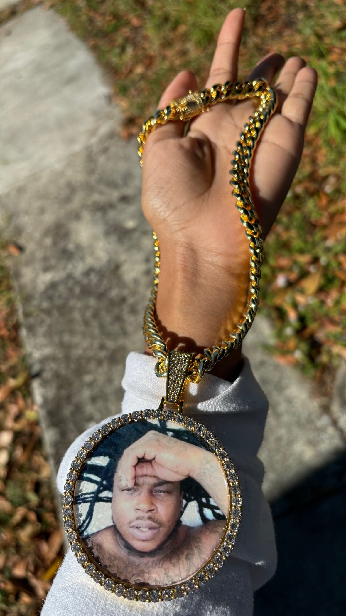 Cuban link pendant set
