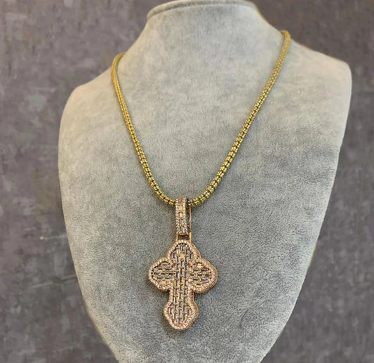 Crusted cross necklace