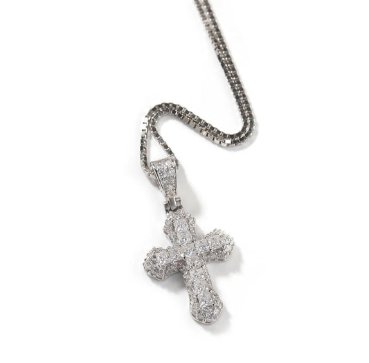 Baby iced out cross necklace