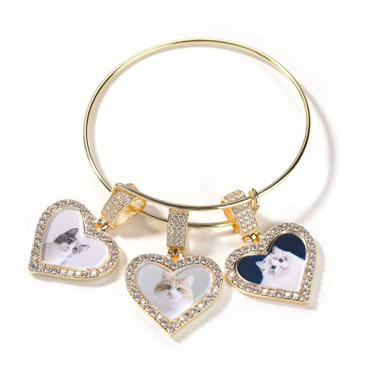 Heart picture bangles