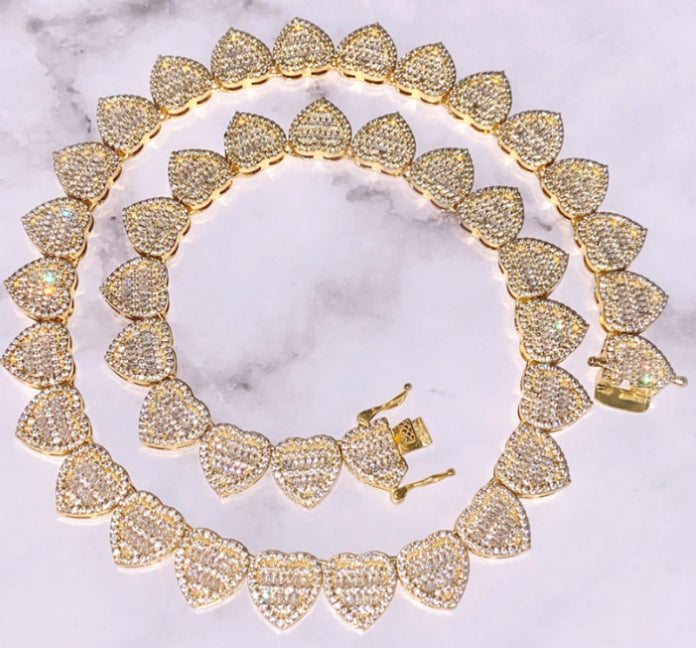 Clustered Heart Necklace
